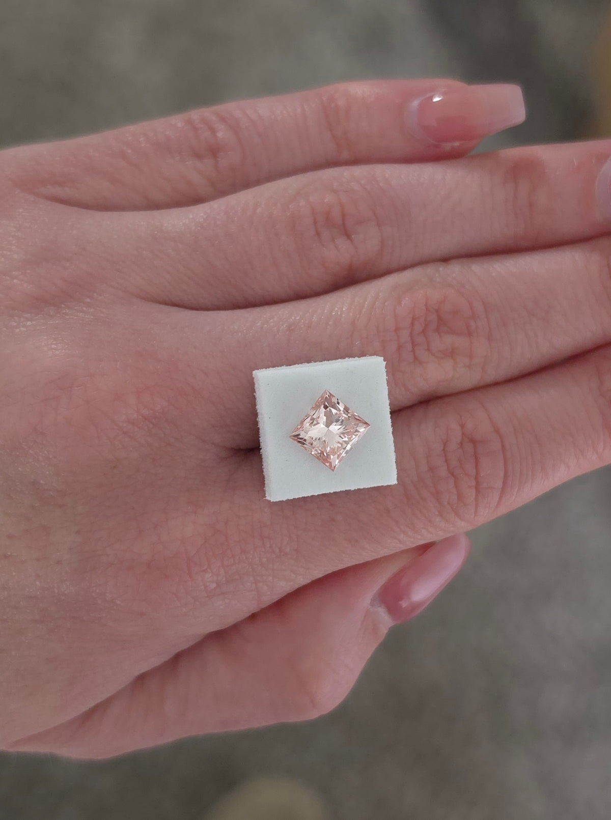 3.00ct Fancy Vivid Pink Princess cut lab-grown diamond
