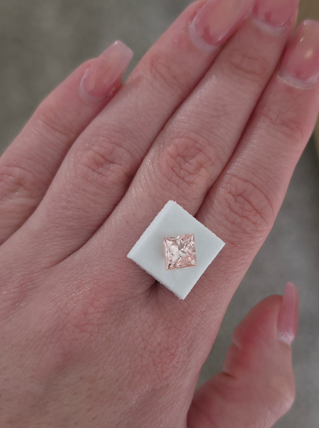 3.00ct Fancy Vivid Pink Princess cut lab-grown diamond