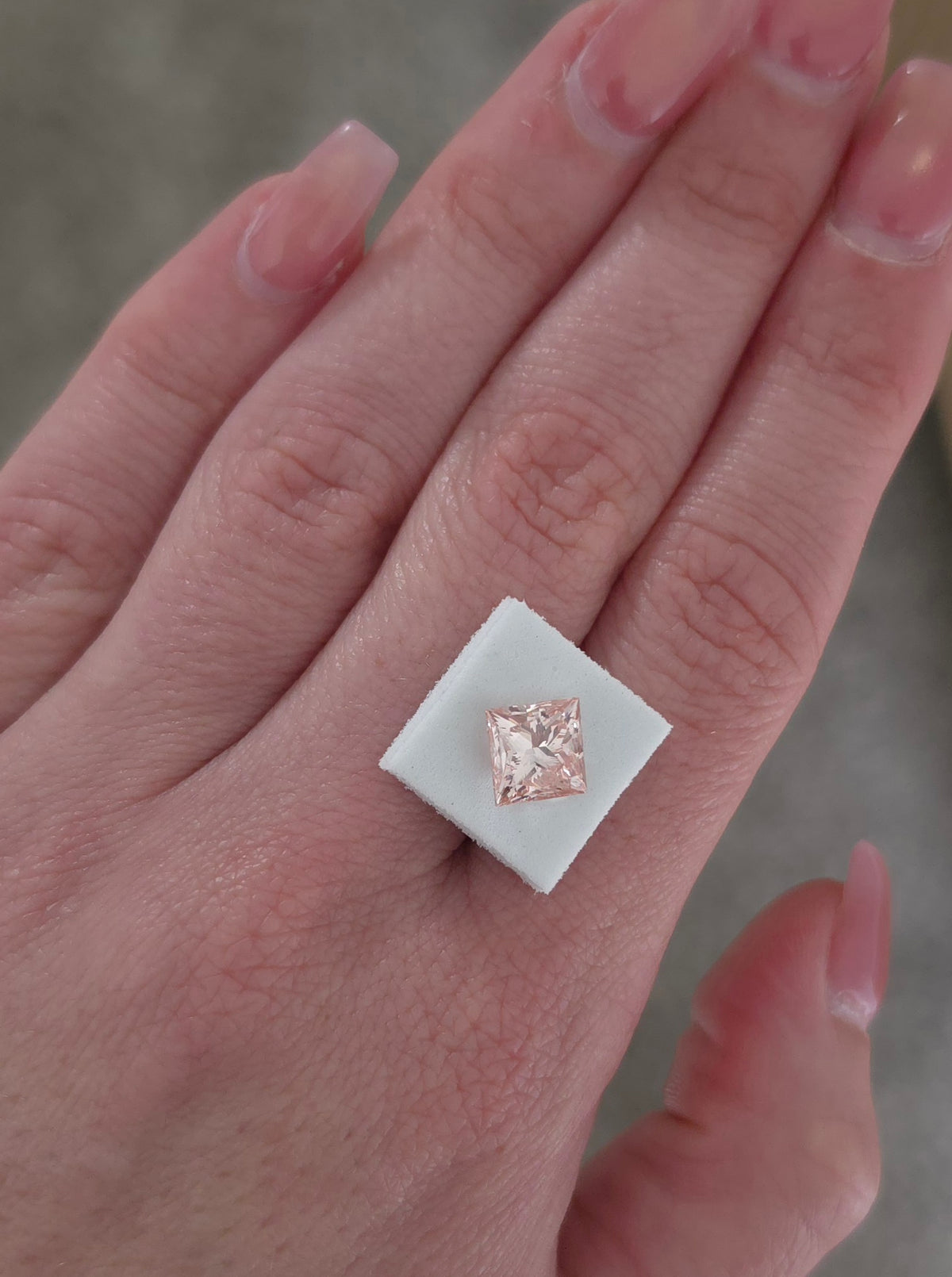 3.00ct Fancy Vivid Pink Princess cut lab-grown diamond