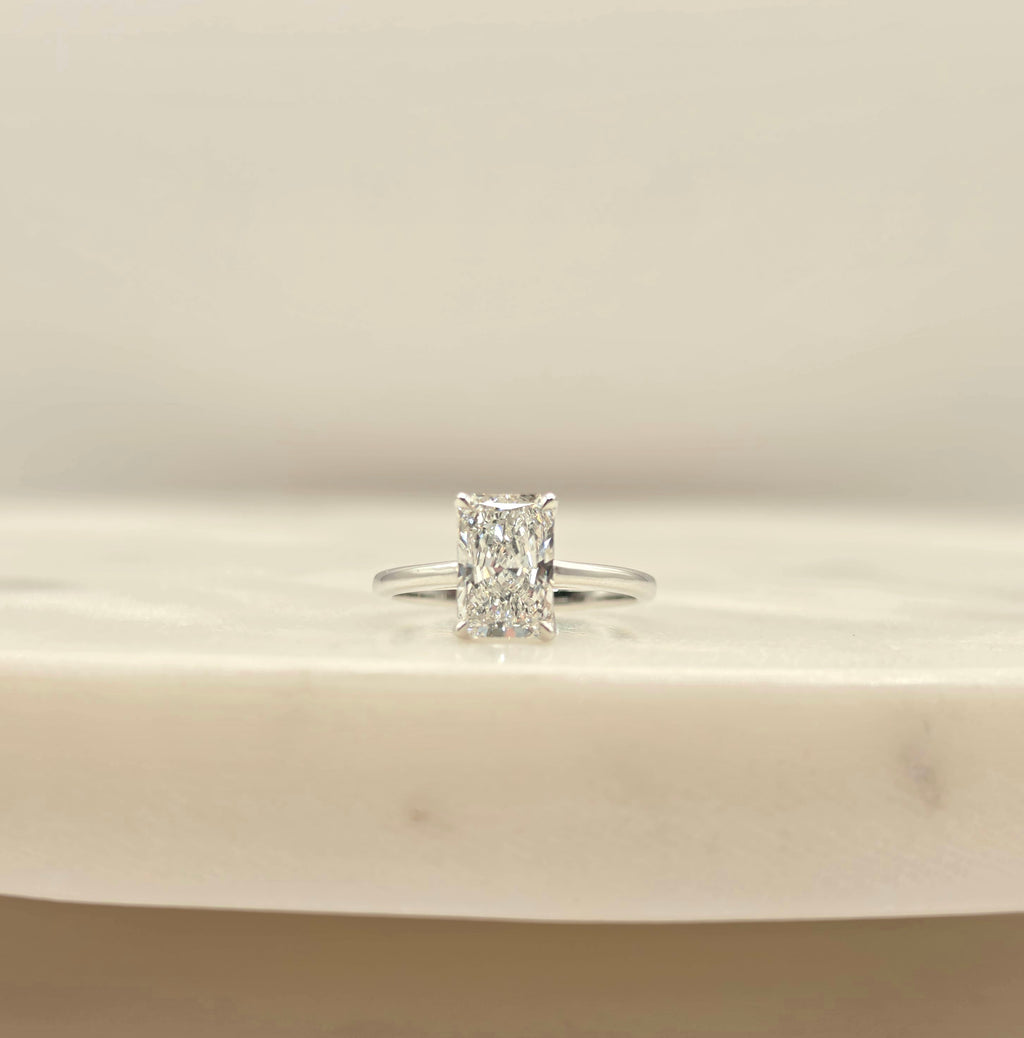 2.01ct Radiant cut lab-grown diamond ring size 6.5