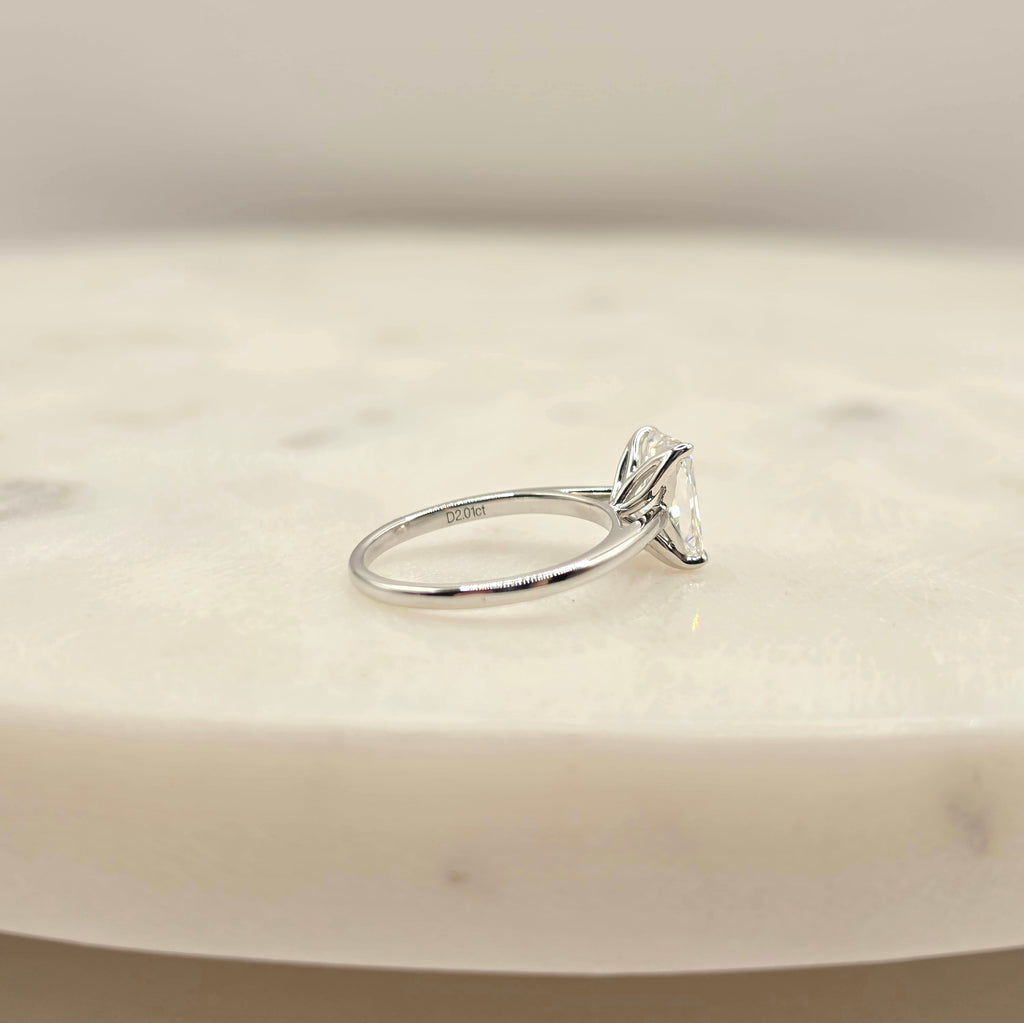 2.01ct Radiant cut lab-grown diamond ring size 6.5