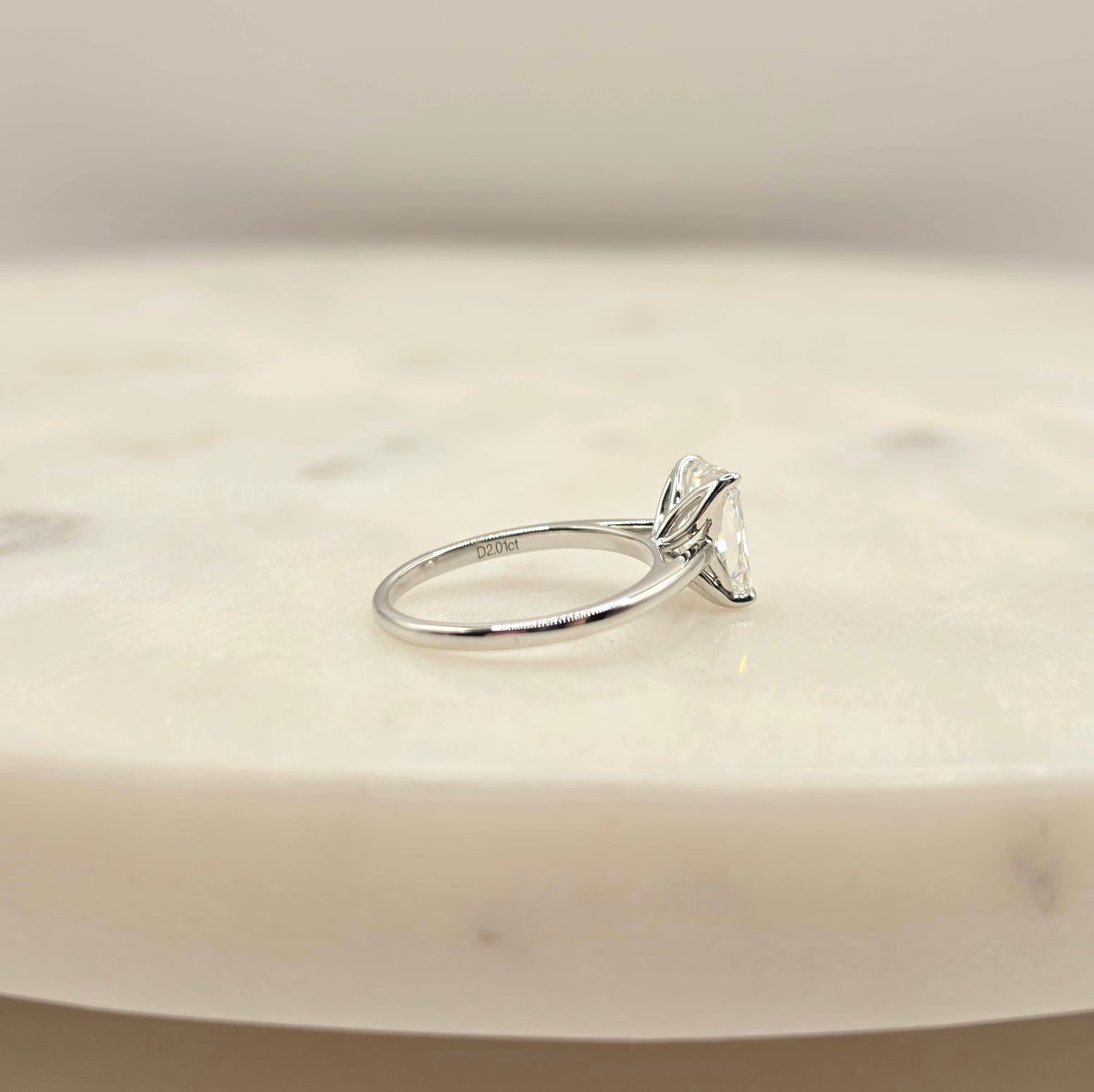 2.01ct Radiant cut lab-grown diamond ring size 6.5
