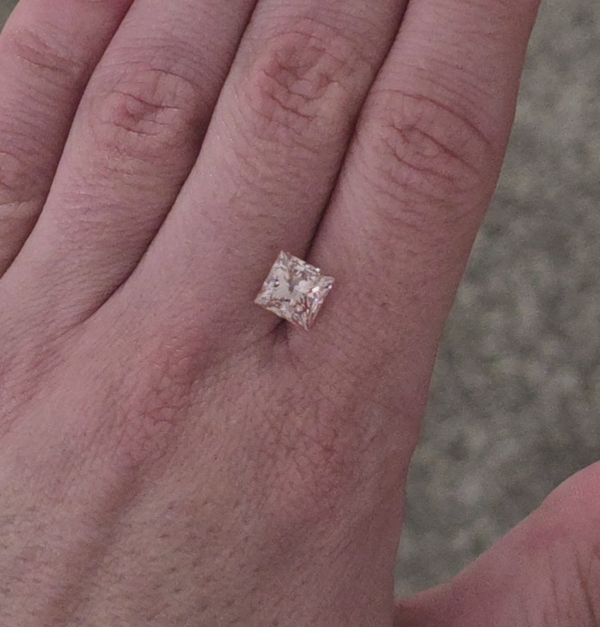 3.00ct Fancy Vivid Pink Princess cut lab-grown diamond