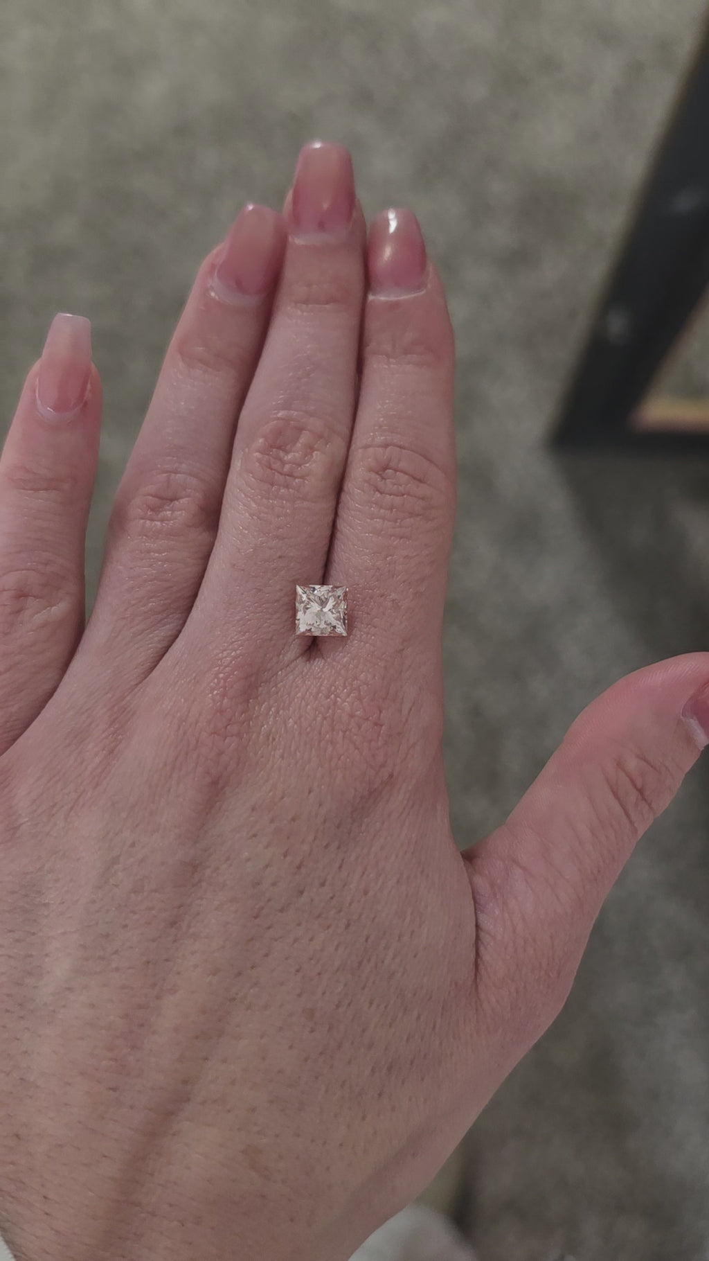 3.00ct Fancy Vivid Pink Princess cut lab-grown diamond
